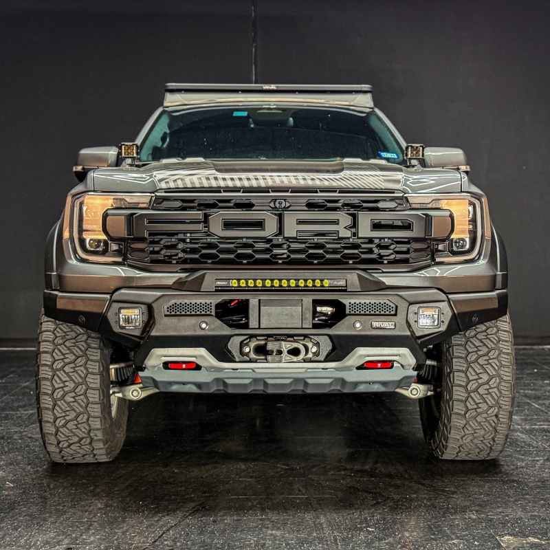 Ford Ranger Raptor Front Bumper - Rival 4x4 - Aluminum w/Winch Mount and Recovery Points - `24-`26